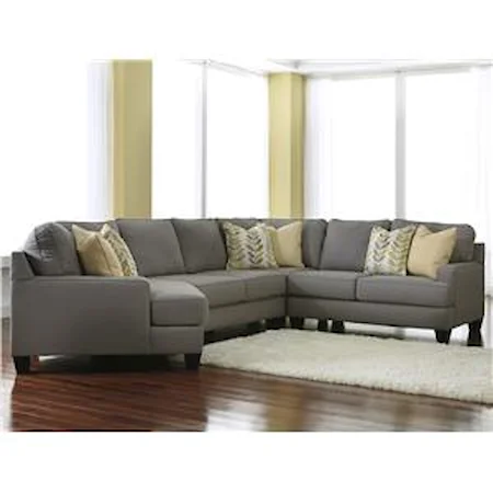 Modern 4-Piece Sectional Sofa with Left Cuddler & Reversible Seat Cushions